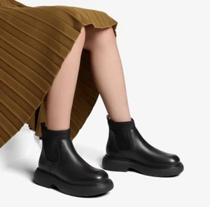 Dream Pairs Botas con Suela Lug para Mujer Plataforma 8.5 Gruesas Tobillo Negras - Imagen 1 de 14