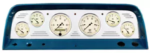64 65 66 Chevy Truck Aluminum Panel w/ AutoMeter Antique Beige Gauges (electric) - Picture 1 of 5