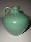 Antique vtg Matte Green Pottery Jug small early 1900's pitcher