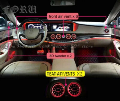 Luz ambiente interior para Mercedes Benz Clase S W222 salidas de aire traseras enchufes LED Foto 1 de 4
