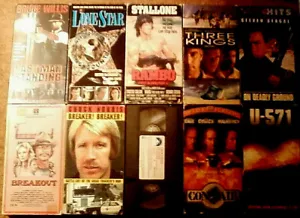 Lot of 10 ACTION THRILLER VHS Tapes - Chuck Norris Steven Seagal Bruce Willis + - Imagen 1 de 1