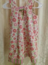 Handmade Dress Double Sided Floral Heart Shaped Pockets Girls 10-12 Medium 