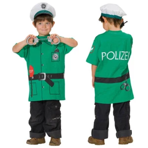 KINDER POLIZISTEN SHIRT / Karneval Fasching Jungen Polizei Kostüm Verkleidung - Bild 1 von 4