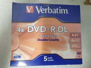 Pack de 5x DVD-R DL vierge Verbatim 4X 8.5GB 215 min - Photo 1/2