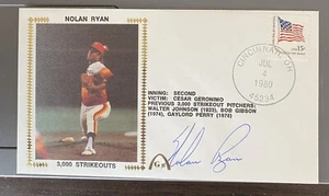 1980 NOLAN RYAN Gateway Cachet FDC “3,000 Strikeouts” Autographed Astros Rare - Picture 1 of 1