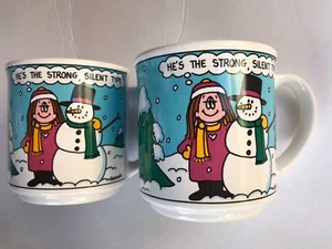 Taza de cerámica vintage Cathy He's The Strong tipo silencioso nueva caja lote de 2 - Imagen 1 de 8