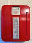 Vintage Borg Household Scale 50lbs Red White Works Great Food Scale Kitchen