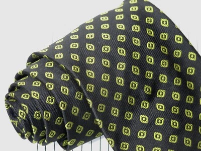 Corbata de seda tejida Robert Talbott Best of Class negra con diamantes verdes 57 x 3 1/2 Foto 1 de 3