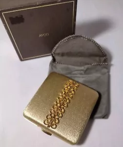 Vintage AVON Imperial Compact Make-up Mirror Puff Screen Circa 1960 Unused - Picture 1 of 9
