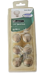 Liberty Satin Chrome Solid Brass Knobs Cabinet Drawer Pulls 1-1/4" 10-Lot - Picture 1 of 5