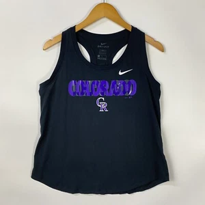 Colorado Rockies Women's Tank Top Large Black Nike DRI-FIT Sleeveless - Picture 1 of 8