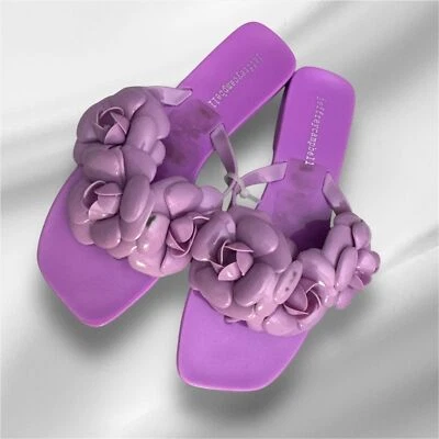 Sandalias Jeffrey Campbell de gelatina floral púrpura 8 nuevas sin etiquetas Foto 1 de 3