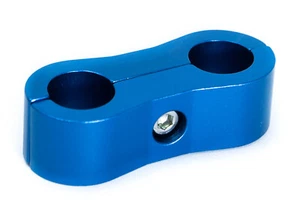 2x5mm Doppel-Schlauchhalter Blau eloxiert - Picture 1 of 3