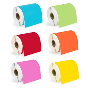 ZEBRA 4x6 MULTI COLORS 4" x 6" Direct Thermal Labels - 1" Core (6) Rolls/250 - Picture 1 of 7