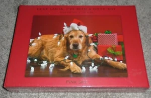 Pink Sky "DEAR SANTA I'VE BEEN A GOOD BOY" Golden Retriever Dog Puzzle 1000 Pc - Picture 1 of 6