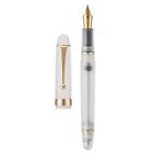 V126 Vacuum Filling Fountain Pen Fine Nib Frosted Transparent Clear Acrylic L...