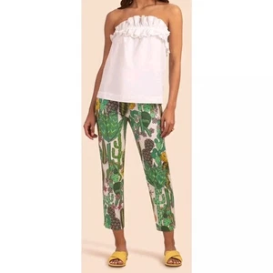Trina Turk Women's Moss 2 Pant, Green and Pink, Size 14 Floral, Resort Wear NWT - Picture 1 of 10