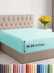Extra Deep King Fitted Sheet - Hotel Luxury Single Fitted Sheet Only - Easily... - Bild 1 von 9