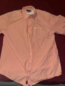 Ariat WrinkleFree Calce Clásico 100% Algodón Manga Corta Abotonada Adulto XL Naranja - Imagen 1 de 12