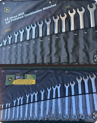 Juegos de llaves combinadas métricas John Deere EE. UU. 14 piezas SAE y 19 piezas TY24115, TY24216 Foto 1 de 4