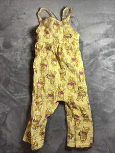 Disney Baby Winnie The Pooh 24 Month Overalls Romper EUC 100% Cotton - Picture 1 of 3