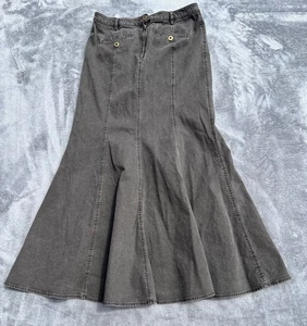 Peruvian Connection Jeansrock Damen 8 grau Trompete getäfelt Volant Boho Chic - Bild 1 von 7