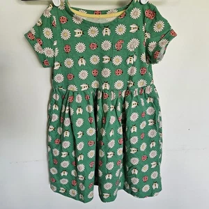 Mini Boden Girls’ Green Ladybug Daisy 100 % Cotton Dress Size 5-6Y - Picture 1 of 5