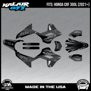 Graphics Kit for Honda CRF300L CRF 300L 2021+ Imperator Series - Smoke - Picture 1 of 4