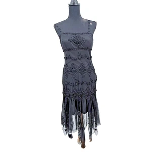 Vintage Sue Wong Nocturne bestickt Perlen Kleid Schleifen Y2K Größe 8 - Bild 1 von 10