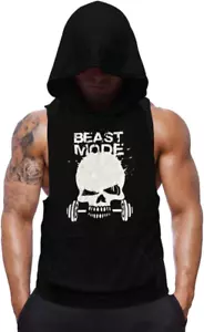 Mens Skull Print Sleeveless Fitness Vest Bodybuilding Stringers Workout Tank Top - Picture 1 of 7