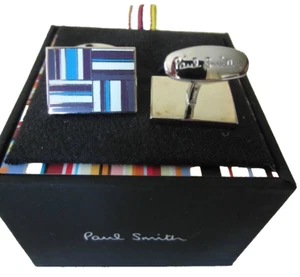 Paul Smith Rectangle Cufflinks | Blue White & Grey Flag | Limited Edition ✨ - Picture 1 of 6