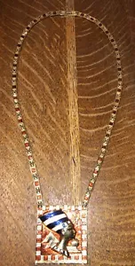 Schöne Vintage signierte D'ORLAN 2911 Ägyptische Nefreti Emaille Halskette - Bild 1 von 7