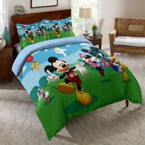 3D Mickey Minnie Bedding Set Twin Queen Bed Duvet Cover Pillowcase Bedding Set 