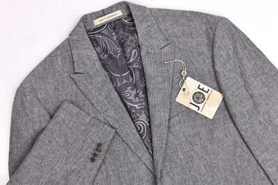 Joseph Abboud Linen/Cotton elbow patch 40S Stripe Blazer Peak Sport Coat Abboud - Image 1 of 4