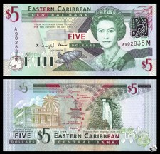 EAST CARIBBEAN STATES Montserrat 5 Dollars,Banknote,2003, P- 42M,UNC