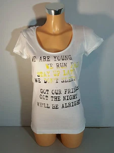 "BLEND SHE" Camiseta de mujer T. S - XL blanca con motivo Nueva con etiqueta - Imagen 1 de 5