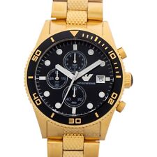 EMPORIO ARMANI  Quartz  AR5857 Black Dial Men's Watch Genuine FreeS&H