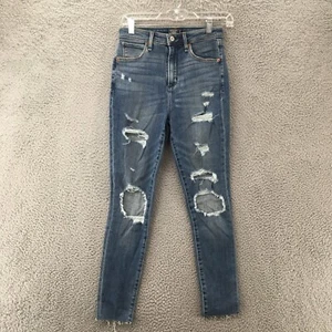 Abercrombie & Fitch High Rise Skinny Jeans Youth 27 (actual 26x26) Blue Denim - Picture 1 of 17