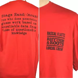 Rascal Flatts Rhythm Roots Local Crew Concert T-Shirt sz XL Stagehand Definition - Picture 1 of 4