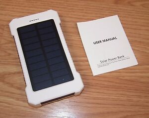 Portable Waterproof Multi-Functional 10000mAh Dual-USB Solar Power Bank **READ**