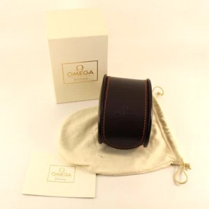 GENUINE OMEGA BOUTIQUE WATCH POUCH TRAVEL CASE CUSHION BROWN ORANGE 7070320015 - Picture 1 of 8