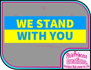 Ukraine Flag Stand Together Support Sticker G Vinyl Car Wall Room Window Decal - Picture 1 of 4