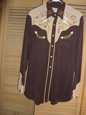 Vintage H Bar C California Ranchwear Western Embroidered Shirt Medium F10