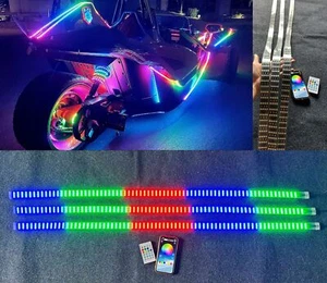 3PCS 4FT LED Quad Row Strip CHASING For Slingshot 15.5'' Wheel Lights APP+Remote - Picture 1 of 15