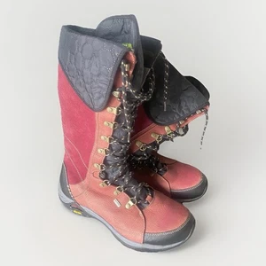 Ahnu Monte Vista Schnürstiefel Schneestiefel Damen 9,5 Mauve Leder wasserdicht Vibram - Bild 1 von 9