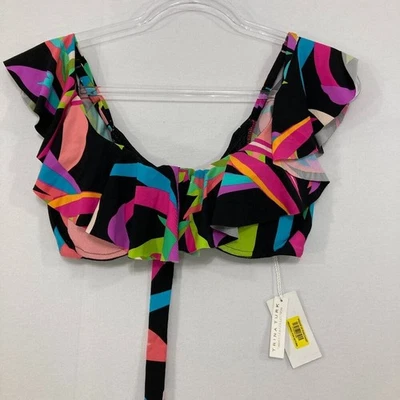 Nuevo Top de Bikini Trina Turk Talla 12 Birds of Paradise Volantes Floral Tropical Foto 1 de 4