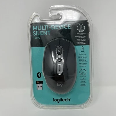 Logitech M590 Multi-Device Silent Wireless Mouse (Graphite) – New/Sealed in Orig - Image 1 of 3