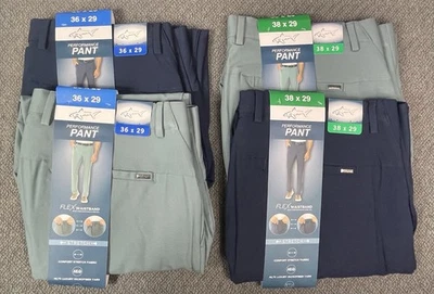 Lote de 2 pantalones chinos Greg Norman para hombre azules y verdes 36x29 o 38x29 nuevos con etiquetas Foto 1 de 4