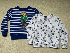 Lot of 2 - Size 5 Polo Ralph Lauren Sweatshirts $135 Fleece Terry Bear Sailboats - Picture 1 of 4