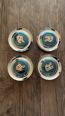 4 Pc Floating Chrome Wheel Center Caps for Rolls Royce 7.2in | ОEМ Quality - Image 1 of 4